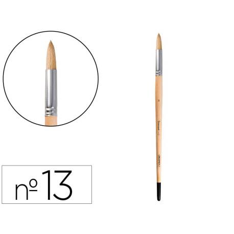 PINCEL PARA PINTURA AL OLEO Y ACRILICA MARCA LIDERPAPEL N 13 PUNTA REDONDA DE PELO DE CERDA CERTIFICADO FSC