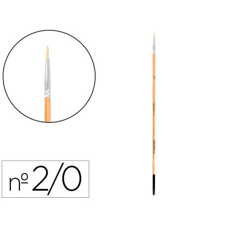 PINCEL PARA PINTURA AL OLEO Y ACRILICA MARCA LIDERPAPEL N 00 PUNTA REDONDA DE PELO DE CERDA CERTIFICADO FSC
