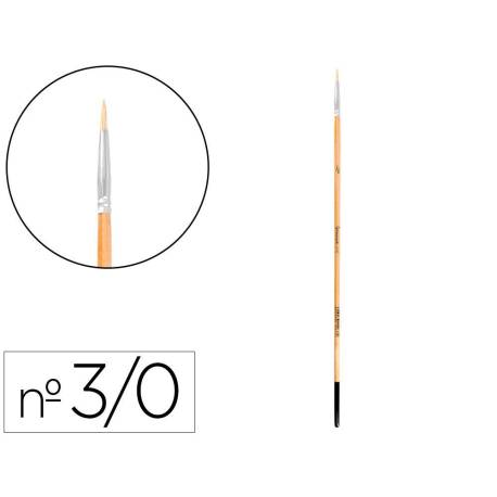 PINCEL PARA PINTURA AL OLEO Y ACRILICA MARCA LIDERPAPEL N 000 PUNTA REDONDA DE PELO DE CERDA CERTIFICADO FSC