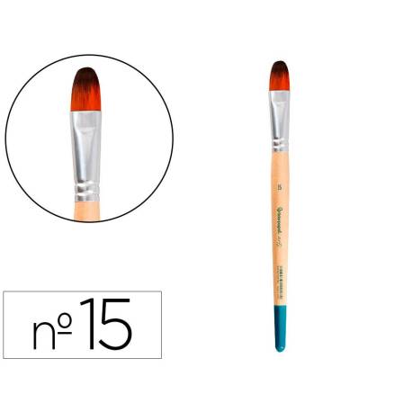 PINCEL PARA PINTURA ACRILICA Y ACUARELA MARCA LIDERPAPEL N 15 PUNTA FILBERT / LENGUA GATO DE PELO SINTETICO CERTIFICADO