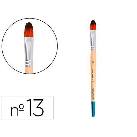 PINCEL PARA PINTURA ACRILICA Y ACUARELA MARCA LIDERPAPEL N 13 PUNTA FILBERT / LENGUA GATO DE PELO SINTETICO CERTIFICADO