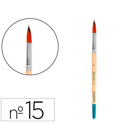 PINCEL PARA PINTURA ACRILICA Y ACUARELA MARCA LIDERPAPEL N 15 PUNTA REDONDA DE PELO SINTETICO CERTIFICADO FSC