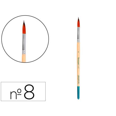 PINCEL PARA PINTURA ACRILICA Y ACUARELA MARCA LIDERPAPEL N 8 PUNTA REDONDA DE PELO SINTETICO CERTIFICADO FSC