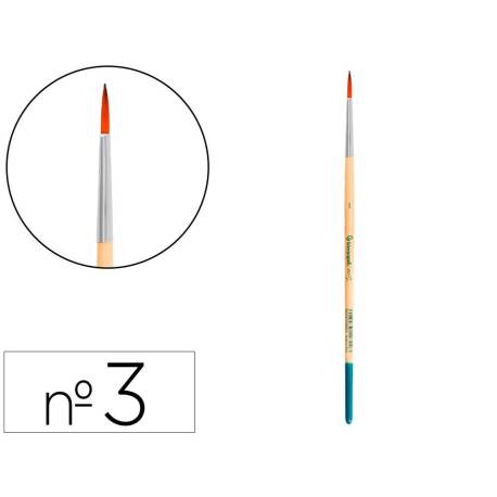 PINCEL PARA PINTURA ACRILICA Y ACUARELA MARCA LIDERPAPEL N 3 PUNTA REDONDA DE PELO SINTETICO CERTIFICADO FSC