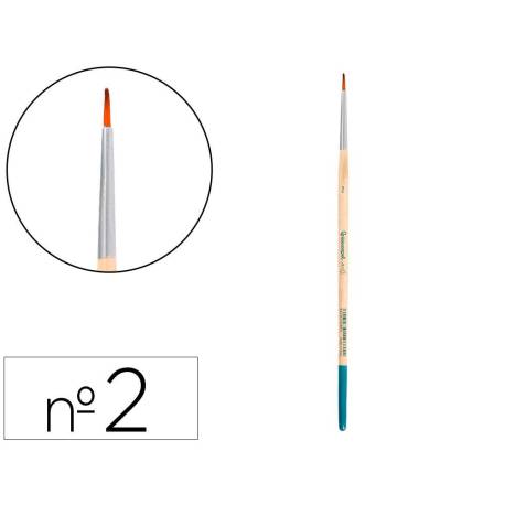 PINCEL PARA PINTURA ACRILICA Y ACUARELA MARCA LIDERPAPEL N 2 PUNTA REDONDA DE PELO SINTETICO CERTIFICADO FSC