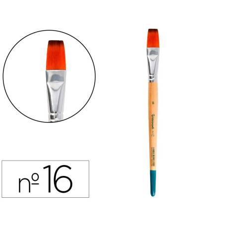 PINCEL PARA PINTURA ACRILICA Y ACUARELA MARCA LIDERPAPEL N 16 PUNTA PLANA DE PELO SINTETICO CERTIFICADO FSC