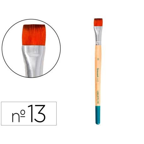 PINCEL PARA PINTURA ACRILICA Y ACUARELA MARCA LIDERPAPEL N 13 PUNTA PLANA DE PELO SINTETICO CERTIFICADO FSC