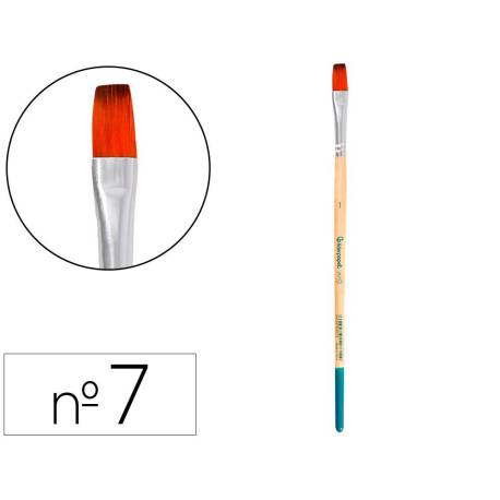 PINCEL PARA PINTURA ACRILICA Y ACUARELA MARCA LIDERPAPEL N 7 PUNTA PLANA DE PELO SINTETICO CERTIFICADO FSC
