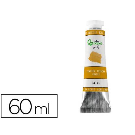 PINTURA GOUACHE/TEMPERA MARCA LIDERPAPEL TUBO DE ALUMINIO DE 60 ML COLOR OCRE AMARILLO