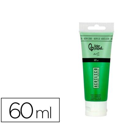 PINTURA ACRILICA MARCA LIDERPAPEL TUBO DE PLASTICO DE 60 ML COLOR VERDE PERMANENTE