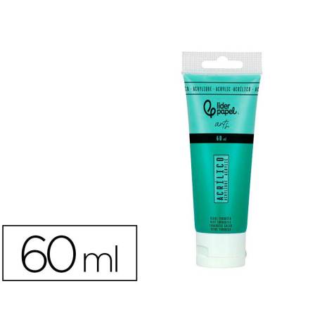 PINTURA ACRILICA MARCA LIDERPAPEL TUBO DE PLASTICO DE 60 ML COLOR VERDE TURQUESA