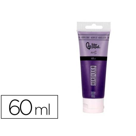 PINTURA ACRILICA MARCA LIDERPAPEL TUBO DE PLASTICO DE 60 ML COLOR PURPURA