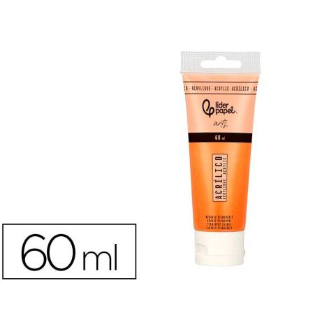 PINTURA ACRILICA MARCA LIDERPAPEL TUBO DE PLASTICO DE 60 ML COLOR NARANJA PERMANENTE