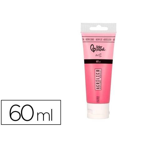 PINTURA ACRILICA MARCA LIDERPAPEL TUBO DE PLASTICO DE 60 ML COLOR ROSA