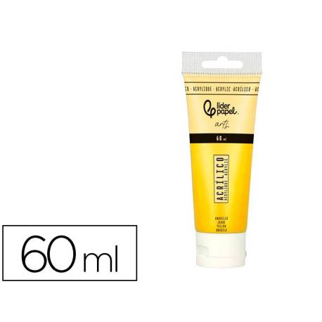 PINTURA ACRILICA MARCA LIDERPAPEL TUBO DE PLASTICO DE 60 ML COLOR AMARILLO