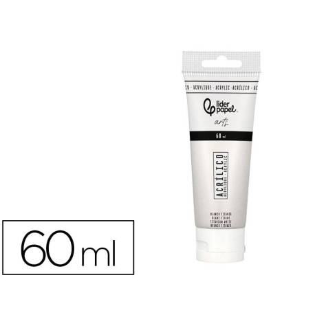 PINTURA ACRILICA MARCA LIDERPAPEL TUBO DE PLASTICO DE 60 ML COLOR BLANCO TITANIO