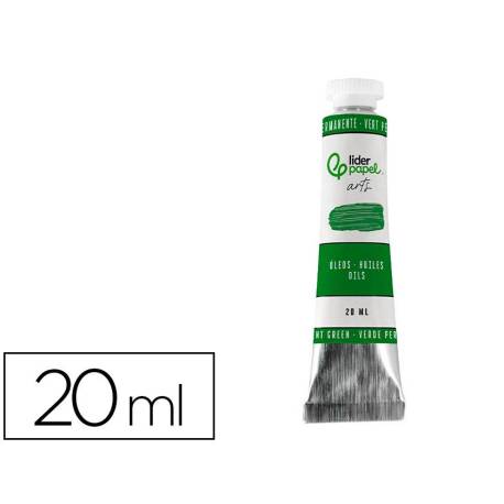 PINTURA AL OLEO MARCA LIDERPAPEL TUBO DE ALUMINIO DE 20 ML COLOR VERDE PERMANENTE