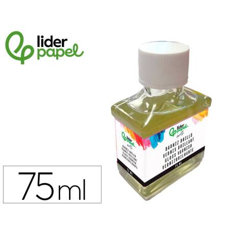 BARNIZ ACABADO BRILLANTE MARCA LIDERPAPEL PARA PINTURA BOTE DE 75 ML