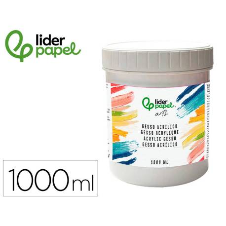 GESSO MARCA LIDERPAPEL ADITIVO PARA ACRILICO PREPARADOR DE SUPERFICIE BOTE DE 1 LITRO