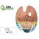 PINCELES SINTETICOS MARCA LIDERPAPEL PACK DE 12 UNIDADES CON PUNTAS Y TAMAÑOS SURTIDOS + PALETA DE MADERA