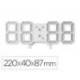 RELOJ MARCA Q-CONNECT DE PARED DIGITAL CON TEMPERATURA 3 ALARMAS CONTROL DE SONIDO 220X40X87 MM