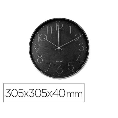 RELOJ MARCA Q-CONNECT DE PARED ANALOGICO PLATEADO SILENCIOSO 305X305X40MM