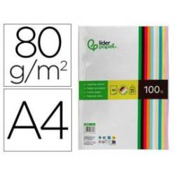 Papel Liderpapel Colores Surtidos 80 g/m2 A4 100 hojas