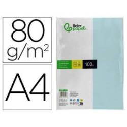 Papel color Liderpapel celeste A4 80 g/m2 100 hojas