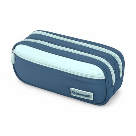 ESTUCHE PORTATODO LIDERPAPEL DUO 3 CREMALLERAS CON BOLSILLOFRONTAL COLOR AZUL OSCURO 220X90X70 MM