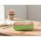 ESTUCHE PORTATODO LIDERPAPEL DUO 3 CREMALLERAS CON BOLSILLOFRONTAL COLOR VERDE PASTEL 220X90X70MM