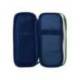 ESTUCHE PORTATODO LIDERPAPEL FUNKY 3 CREMALLERAS CON APERTURAS LATERALES COLOR VERDE BLANCO AZUL 220X100X65 MM