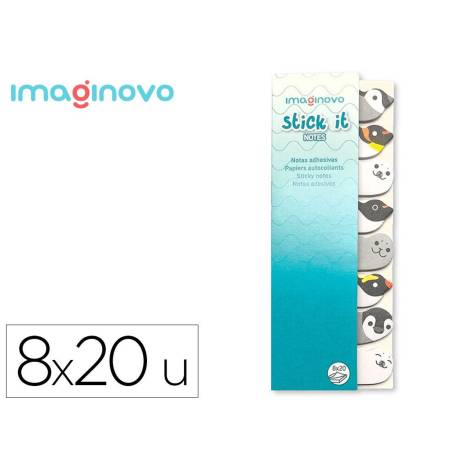 BLOC NOTAS ADHESIVAS IMAGINOVO MARCAPAGINAS PINGÜIN0 120 HOJAS 8X15X48 MM