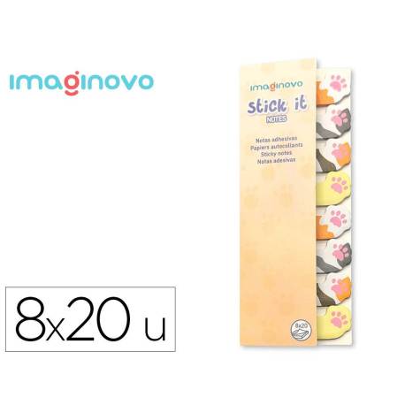 BLOC NOTAS ADHESIVAS MARCA IMAGINOVO MARCAPAGINAS PATITA 120 HOJAS 8X15X48 MM