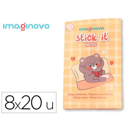 NOTAS ADHESIVAS MARCA IMAGINOVO STICK IT! NOTEBOOK 20 NOTAS ADHESIVAS OSITO TAMAÑOS SURTIDOS