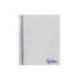 CUADERNO ESPIRAL LIDERPAPEL A7 MICRO WONDER TAPA PLASTICO 100H 90 GR CUADRO 5MM 4 BANDAS COLOR GRIS