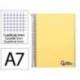 CUADERNO ESPIRAL LIDERPAPEL A7 MICRO WONDER TAPA PLASTICO 100H 90 GR CUADRO 5MM 4 BANDAS AMARILLO