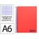 Bloc Liderpapel DIN A6 micro wonder 120 hojas cuadro 5mm 4 bandas tapa plástio 90 gr rojo