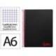 Bloc Liderpapel DIN A6 micro wonder 120 hojas cuadro 5mm 4 bandas tapa plástio 90 gr negro