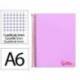 Bloc Liderpapel DIN A6 micro wonder 120 hojas cuadro 5mm 4 bandas tapa plástio 90 gr violeta