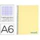CUADERNO ESPIRAL LIDERPAPEL DIN A6 MICRO WONDER CUADRICULA 5MM 4 BANDAS AMARILLO 120H