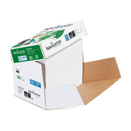 PAPEL FOTOCOPIADORA MARCA NAVIGATOR DIN A4 80 GRAMOS CAJA DE 2500 HOJAS