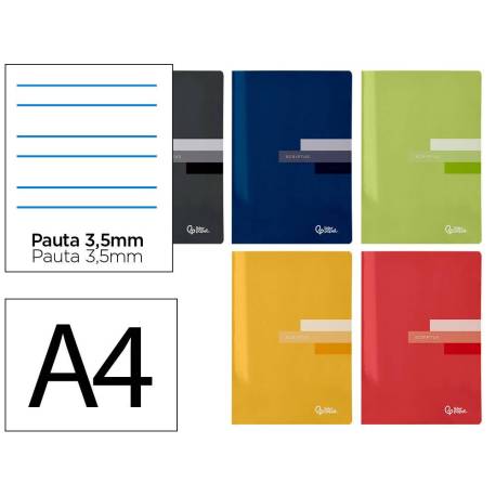 Libreta escolar marca Liderpapel Scriptus rayado Montessori 3,5mm 48 hojas DIN A4 COLORES SURTIDOS