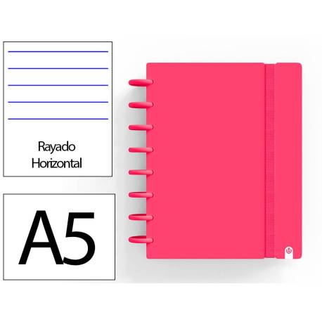 CUADERNO INGENIOX FOAM A5 80H RAYADO HORIZONTAL COLOR ROJO