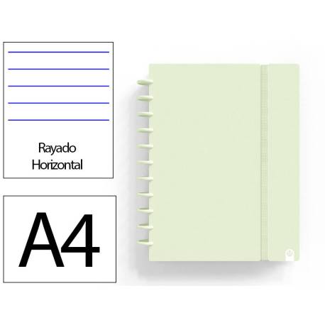 CUADERNO INGENIOX FOAM A4 80H RAYADO HORIZONTAL COLOR VERDE PASTEL