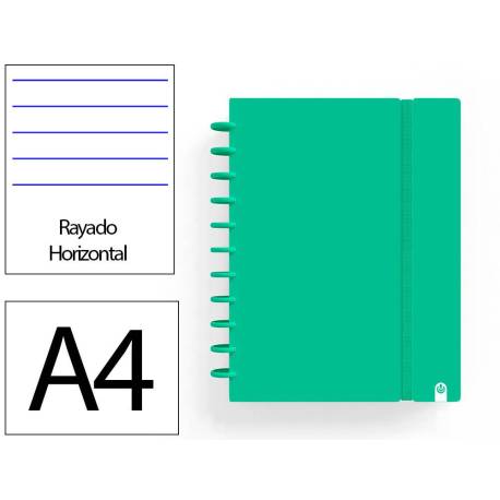 CUADERNO INGENIOX FOAM A4 80H RAYADO HORIZONTAL COLOR VERDE