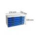 MODULO CAJONES SOBREMESA MARCA EXACOMPTA SYSTEM 5 CAJONES POLIESTIRENO DIN A3 AZUL/GRIS 350X288X320 MM