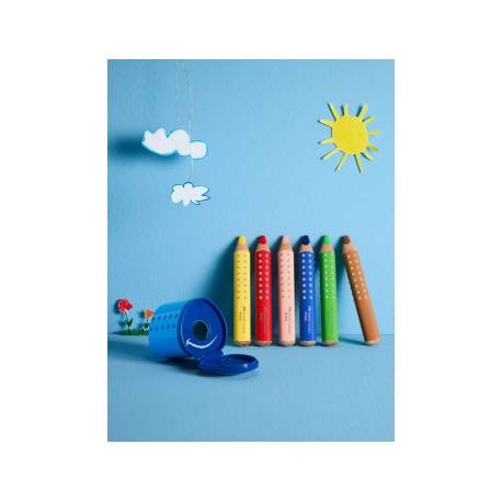 LAPICES DE COLORES MARCA FABER CASTELL GRIPPY XXL CAJA DE 6 UNIDADES COLORES SURTIDOS