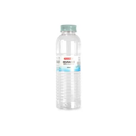 BOTELLA PORTALIQUIDOS MARCA PLASTICFORTE RIO PLASTICO RECICLABLE 100% TRANSPARENTE 550 ML