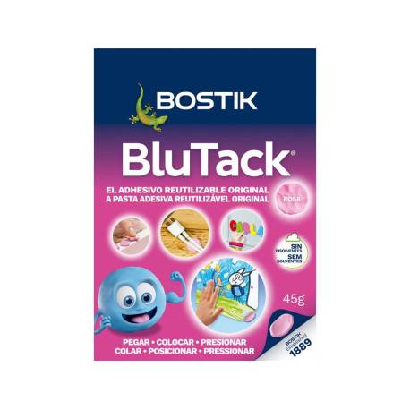 SUJETACOSA MASILLA MARCA BOSTIK BLU TACK ROSA BLISTER DE 45 GR