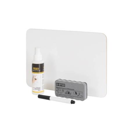 SET ESCOLAR MARCA BI-OFFICE 35 PIZARRA BLANCA MELAMINA DOBLE CARA A4 + 35 BORRADORES + 35 ROTULADORES + 1 SPRAY